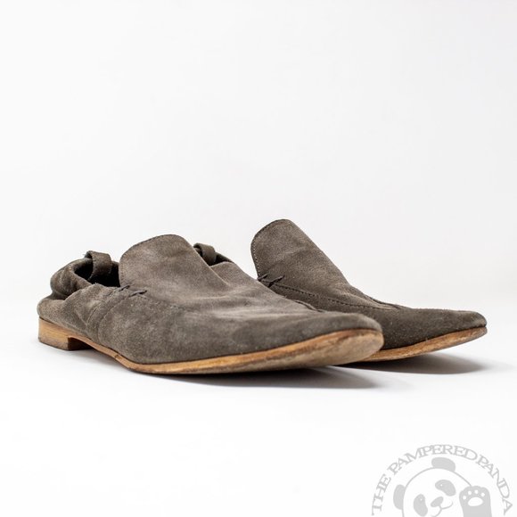 James Perse Shoes - James Perse Sonoma Los Angeles Slip On Concrete Gray Suede Leather Womens Size 9